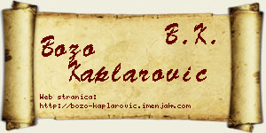 Božo Kaplarović vizit kartica